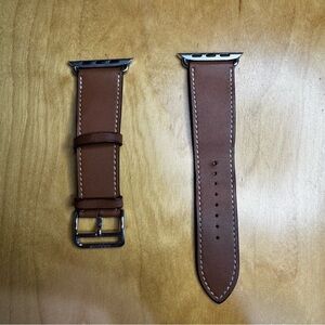 Hermes Barenia 45mm Apple Watch Single Tour Band Fauve